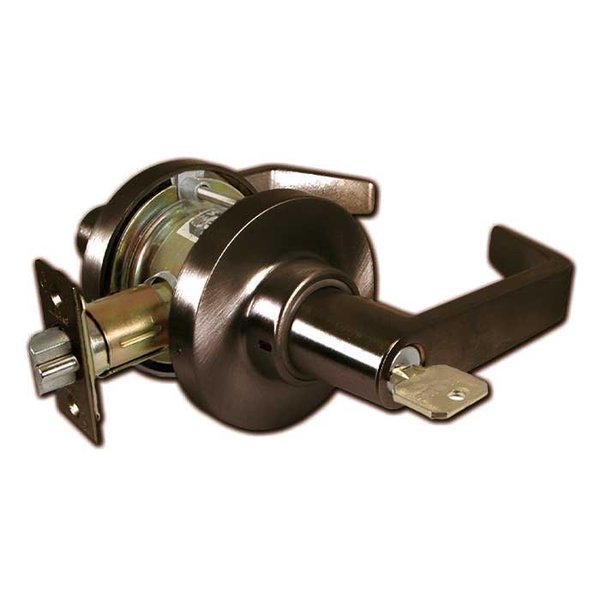 Marks Usa Grade 1 Cylindrical Lock, AB-Entry, 195 Lever, Oil Rubbed Dark Bronze, 2-3/4 Inch Backset, SFIC 195RAB-10B